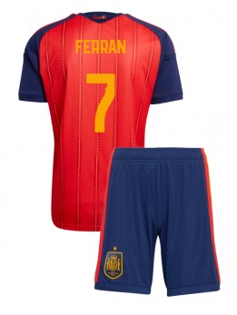 Spanien Ferran Torres #7 Replika Hemmakläder Barn VM 2026 Kortärmad (+ byxor)